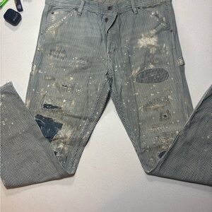 Ralph Lauren Denim & Supply Men's Striped Distressed Jeans Size 36-32
